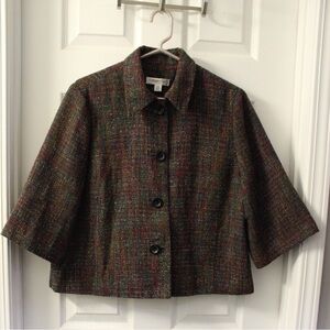 Coldwater Creek Multicolor Boucle Tweed Blazer Jacket